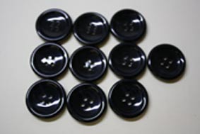 ２５ｍｍ巾　黒マーブル（つやあり）　ボタン１０個セット